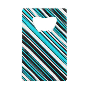 Cute black white aqua strees Hoesje-Mate iPhone ca Creditkaart Flessenopener