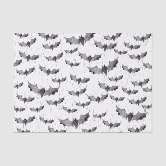 Cute Black & White Bats Spooky Halloween Tissuepapier (Voorkant)