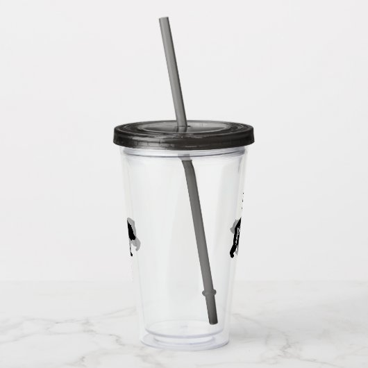 Cute Black & White Best Papa Beer ooit Acryl Drinkbeker (Links)