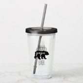 Cute Black & White Best Papa Beer ooit Acryl Drinkbeker (Achterkant)