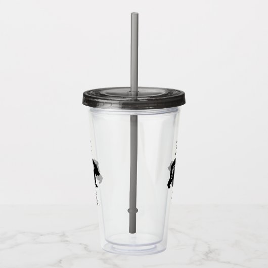 Cute Black & White Best Papa Beer ooit Acryl Drinkbeker (Rechts)