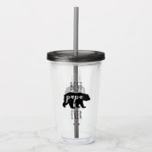 Cute Black & White Best Papa Beer ooit Acryl Drinkbeker (Voorkant)