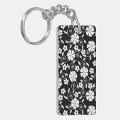 Cute black white bloemen patroon LifeProof iPhone Sleutelhanger (Voorkant Links)