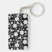 Cute black white bloemen patroon LifeProof iPhone Sleutelhanger (achterkant)