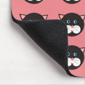 Cute Black White Cat Face gepatterd Muismat (Hoek)