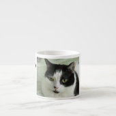 Cute Black & White Cat Persoonlijk Espresso Kop (Voorkant)
