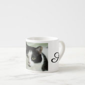 Cute Black & White Cat Persoonlijk Espresso Kop (Voorkant rechts)