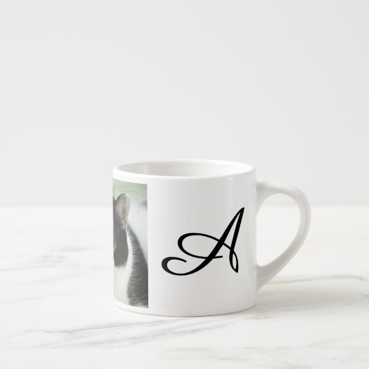 Cute Black & White Cat Persoonlijk Espresso Kop (Rechts)