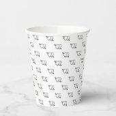 Cute black & white cupid arrow harten patroon papieren bekers (Links)