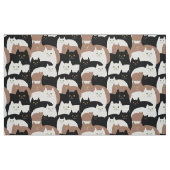 Cute Black, White en Brown Kitty Cat Pattern Stof (Fat Quarter)