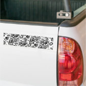 Cute Black White floral background design Bumpersticker (Op Truck)