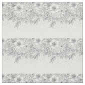 Cute Black White floral doedles and confetti Stof (Swatch)
