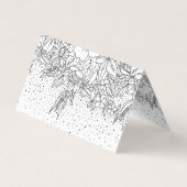 Cute Black White floral doedles and confetti Visitekaartje (Achterkant)