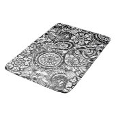 Cute black white floral paisley badmat (Gekanteld)