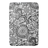 Cute black white floral paisley badmat (Voorkant Verticaal)