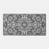 Cute black white floral paisley bureaumat (Voorkant)