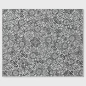 Cute black white floral paisley cadeaupapier (Vlak)