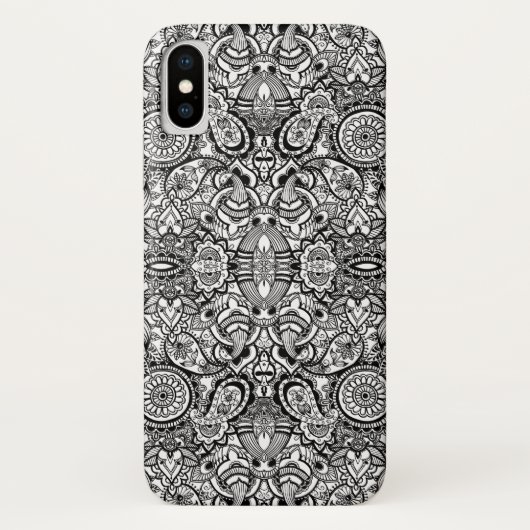 Cute black white floral paisley Case-Mate iPhone case (Achterkant)