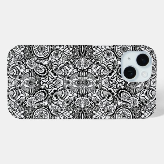 Cute black white floral paisley Case-Mate iPhone case (Achterkant (horizontaal))