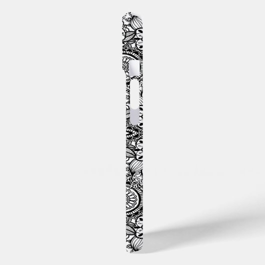 Cute black white floral paisley Case-Mate iPhone case (Achterkant / Links)