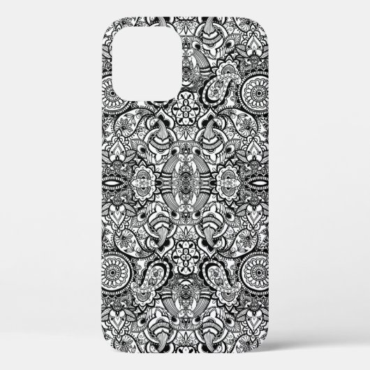 Cute black white floral paisley Case-Mate iPhone case (Achterkant)