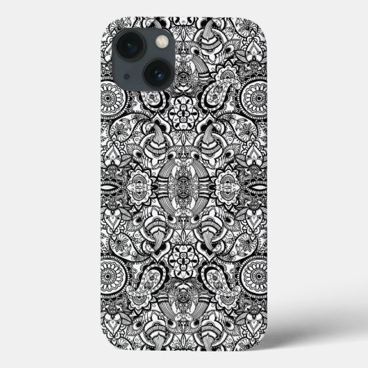 Cute black white floral paisley Case-Mate iPhone case (Achterkant)