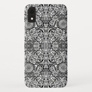 Cute black white floral paisley Case-Mate iPhone case