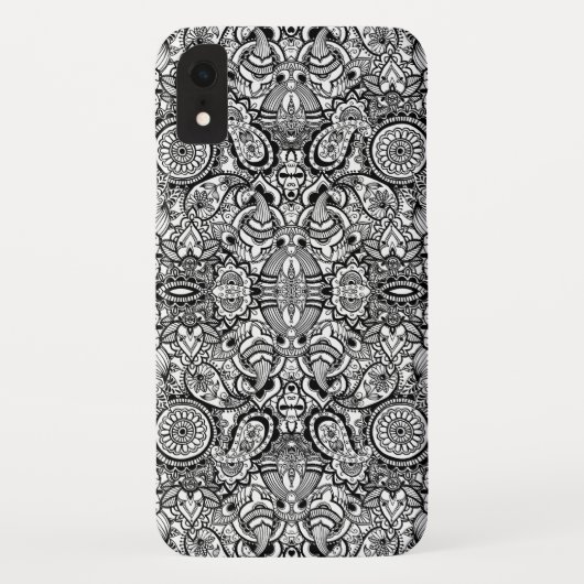 Cute black white floral paisley Case-Mate iPhone case (Achterkant)