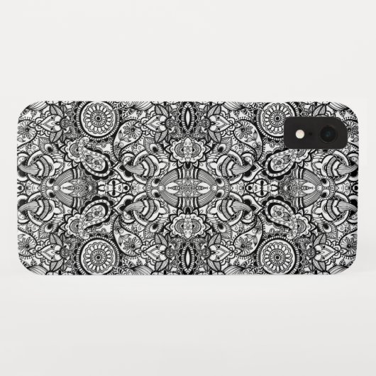 Cute black white floral paisley Case-Mate iPhone case (Achterkant (horizontaal))