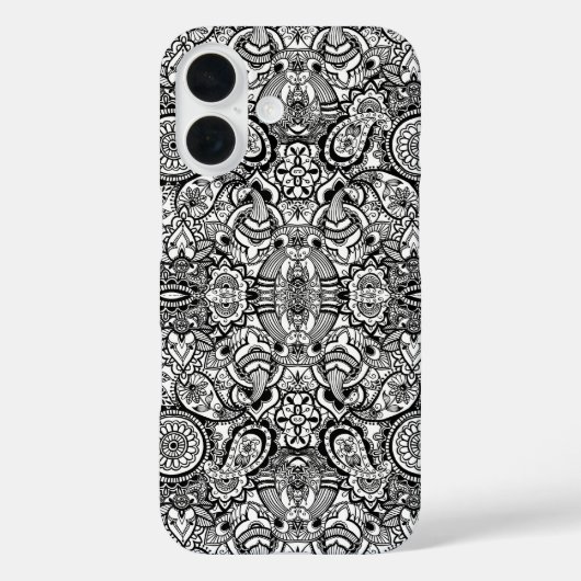 Cute black white floral paisley Case-Mate iPhone case (Achterkant)