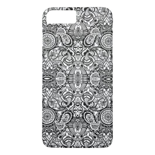 Cute black white floral paisley Case-Mate iPhone case (Achterkant)