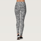 Cute black white floral paisley leggings (Achterkant)