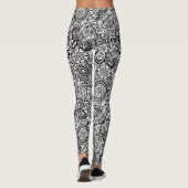 Cute black white floral paisley leggings (Achterkant)