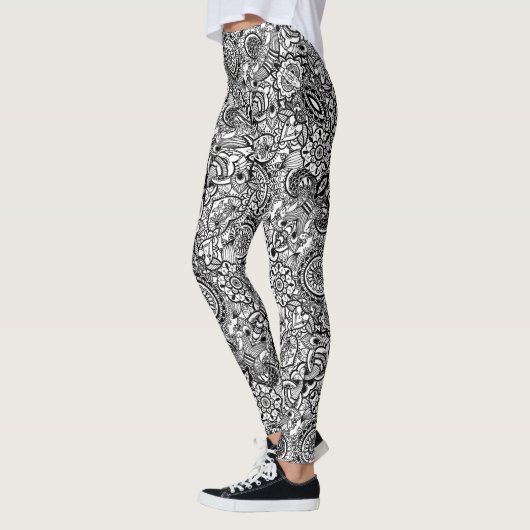 Cute black white floral paisley leggings (Links)