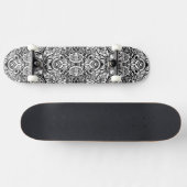 Cute black white floral paisley persoonlijk skateboard (Horizontaal)