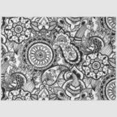 Cute black white floral paisley tissuepapier (Voorkant)