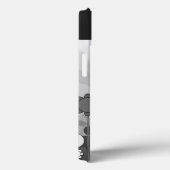 Cute Black/White/Grey Flowers met Big Red Heart Case-Mate iPhone Case (Achterkant / Rechts)