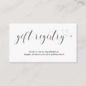 Cute Black White Heart Gift Registry Vrijgezellenf Informatiekaartje (Voorkant)