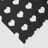 Cute Black White Heart Valentijnsdag Pattern Tissuepapier (Detail)
