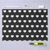 Cute Black White Heart Valentijnsdag Pattern Tissuepapier (Craft)