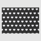 Cute Black White Heart Valentijnsdag Pattern Tissuepapier (Voorkant)