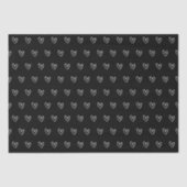 Cute Black White Heart Valentijnsdag Pattern Tissuepapier (Voorkant)