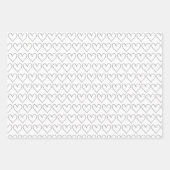 Cute Black White Hearts Pattern Valentijn Inpakpapier Vel (Voorkant 2)