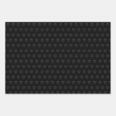 Cute Black White Hearts Pattern Valentijn Modern Inpakpapier Vel (Voorkant 3)