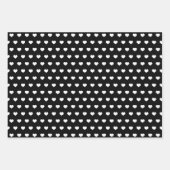 Cute Black White Hearts Pattern Valentijn Modern Inpakpapier Vel (Voorkant)