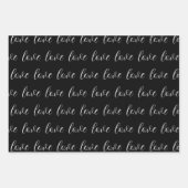 Cute Black White Hearts Pattern Valentijn Modern W Inpakpapier Vel (Voorkant)