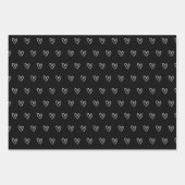 Cute Black White Hearts Pattern Valentijn Wrappin Inpakpapier Vel (Voorkant 2)