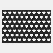 Cute Black White Hearts Pattern Valentijn Wrappin Inpakpapier Vel (Voorkant)