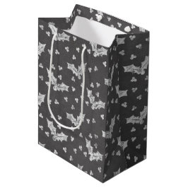 Cute Black & White Holly-kerstalkbord Medium Cadeauzakje