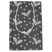 Cute Black & White Holly-kerstalkbord Medium Cadeauzakje (Voorkant)